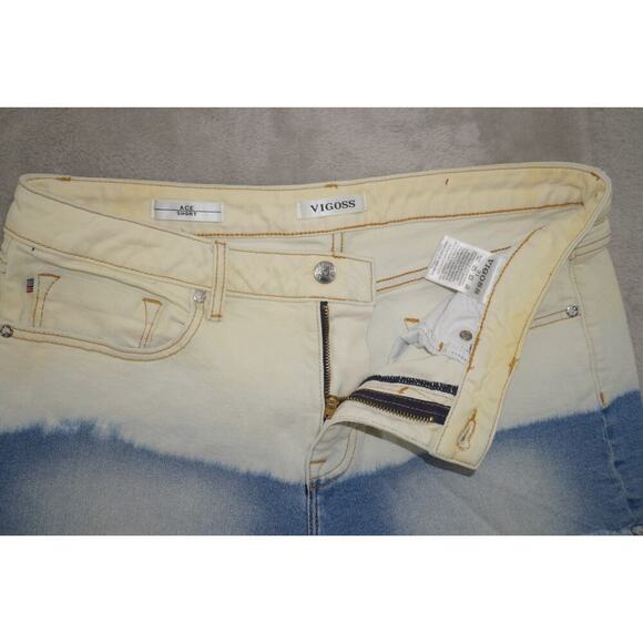 Vigoss Ace Dip Dye Ombre Denim Shorts Women’s Size 8 Frayed Hem Summer Cutoffs - Picture 3 of 6